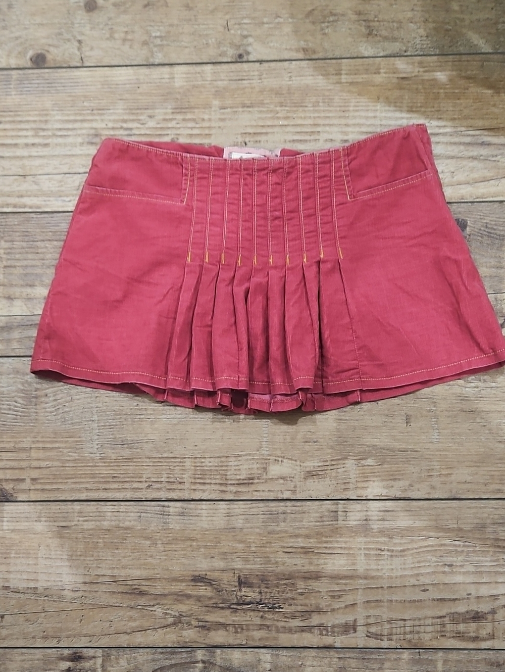 Pleated Pink Raspberry Vintage Corduroy ABERCROMBIE Mini Skirt